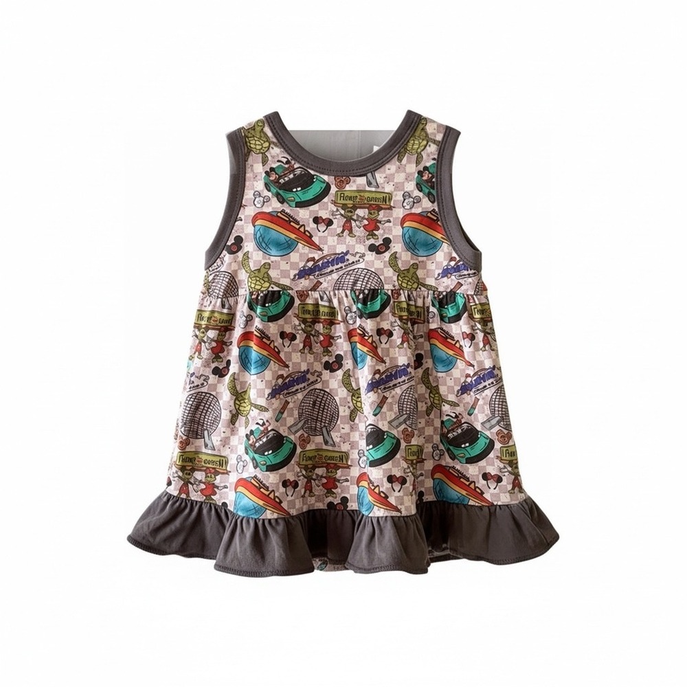 Bamboo Bliss Disney Epcot Soarin Flower Garden Ruffle Dress 0-3M NWT